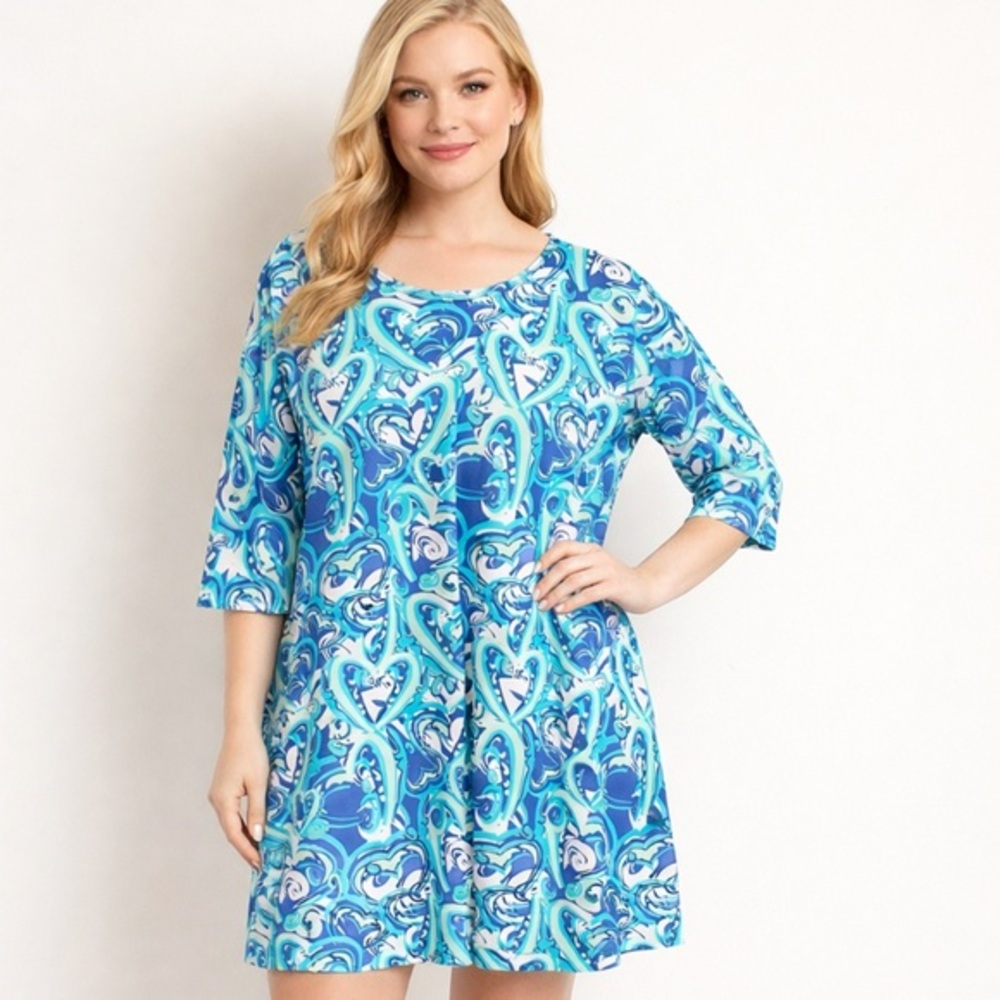 Lulu B Blue Print UPF Dress NWT Sz XL
